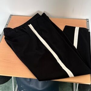 Women's Black Pants with White Stripe